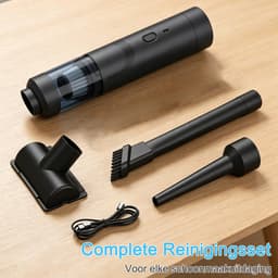 zurabini - Draadloze Handstofzuiger - Auto Stofzuiger Draadloos -Handstofzuiger Auto 19000Pa - 4-in-1 Mini Auto Stofzuiger - HEPA Filter - USB-C Oplaadbaar - Met Meerdere Opzetstukken - Voor Auto, Bureau en Thuis — thumbnail 3