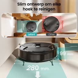 Lefant M265 Robotstofzuiger met dweilfunctie – 20.000 Pa zuigkracht – Zelfreinigend – Herbruikbare stofbak – Huisdierhaar – dTOF Lidar-navigatie – Handsfree – Grijs — thumbnail 5