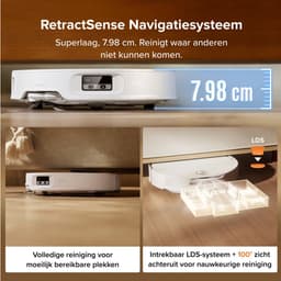 Roborock Qrevo Edge 2 Set-robotstofzuiger-25.000 Pa-7,98 cm ultraslank-12 mm dweilheffing-80°C warmwatermopwas& zelfreinigend station-FlexiArm-RetractSense navigatie-dubbel anti-klitssysteem-reactieve AI & Roborock app-bediening — thumbnail 4