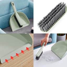 Mini stofpan borstel - Reinigingsset - Bureau schoonmaken - Compact ontwerp - Niet gespecificeerd - Groen — thumbnail 3