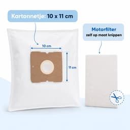 Sauber Stofzuigerzakken van Kleanburg - Geschikt voor Sauber V20, Sauber V70 - 10 stofzuigerzakken en 1 motorfilter — thumbnail 3