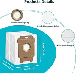 12-delige set stofzakken en Filter - geschikt voor irobot Roomba105X, 415X, 505X,105P - i7 Accessoires Stofzak - robotstofzuigeraccessoires — thumbnail 2