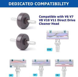 6 stuks - Geschikt voor Dyson V6 V7 V8 V10 V11 V15 - wiel - Stofzuigeraccessoires - assen + zwenkwielen - met schroevendraaier — thumbnail 2
