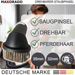 Dailygoods - Premium Meubelborstel voor Stofzuiger - Natuurhaar Borstel — thumbnail 5