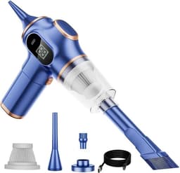 Draagbare Autostofzuiger - Handstofzuiger Kruimeldief - Auto en Thuis Reinigen - Hoge Zuigkracht Nat en Droog - 500 Gram - Blauw — thumbnail 1