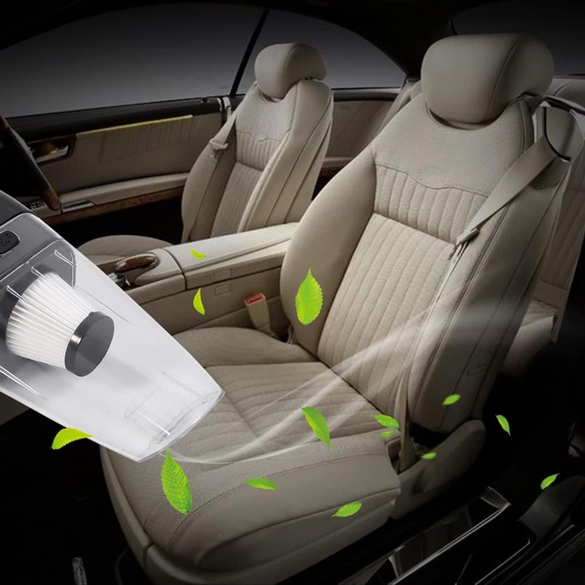 Autostofzuiger Handheld - Draagbare Auto Reiniger - Auto Interieur Reinigen - Sterke Zuigkracht 4000Pa - 5m Kabel - Zwart — afbeelding 1
