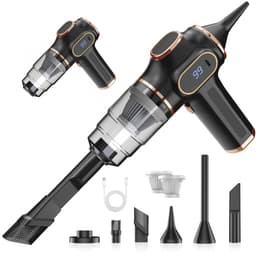 KZQ Handheld auto stofzuiger met LCD-scherm - Draadloze oplaadbare stofzuiger voor auto thuis kantoor en huisdierharen - 7-in-1 reinigingsset - Zwart — thumbnail 1