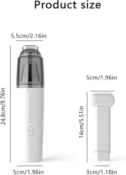 KZQ Stille handheld stofzuiger - USB oplaadbaar en draagbaar - Geschikt voor auto kantoor en kleine ruimtes - Compact en gebruiksvriendelijk - WIT — thumbnail 4