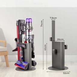 Rosfix Houder Vloerstandaard - Staal 74 cm, 32 cm Basis - 4 Accessoirehouders - Geschikt voor Dyson — thumbnail 2