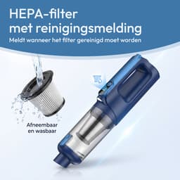 Bollit 2-in-1 Handstofzuiger - Kruimeldief & Air Duster - 10 Opzetstukken - 19Kpa Zuigkracht - 150W - Zuigen en Blazen - USB-C Snelladen - Autostofzuiger - LED - HEPA-filter — thumbnail 4