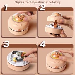 Mini Bureau Stofzuiger - Kleine Cleaner - Bureau Opruimen - Capybara Design - 8.5 cm Hoog - Bruin — thumbnail 5