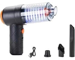 Draagbare Kruimeldief - Snoerloze Stofzuiger - Auto Interieur Reinigen - Blaas en Zuig Functie - 32 cm Lengte - Zwart