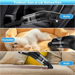 Kruimeldief - Handstofzuiger - 9000Pa - 120W - Nat en Droog – Zwart — thumbnail 2