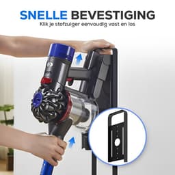 Standaard & Oplaadhouder voor Draadloze Stofzuigers – Compatibel met V15, V11, V12, V10, V8, V7, V6, 5GEN – Met Accessoirehouders, Stabiele Stalen Constructie – Zwart — thumbnail 3