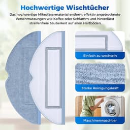 Dailygoods- Dweildoeken 8 Stuks - Accessoires voor Roborock S7/S8 - Microvezel - Versterkte Naden - Vormvast - Sterke Reinigingskracht - Reinigingsdoeken — thumbnail 4
