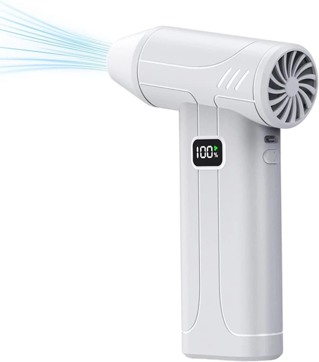 Elektrische Stofblazer - Draagbare Ventilator - Snel Reinigen - Krachtige Luchtstroom - 15 cm Hoog - Wit — afbeelding 1