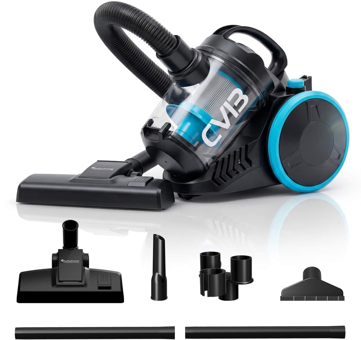 Turbotronic CV13 Stofzuiger zonder zak - Hoge Zuigkracht - Zakloze Stofzuiger - Zwart/Blauw - Geschikt voor alle vloertypes — afbeelding 1