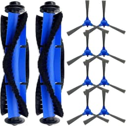 10-delige vervangingsset - 2 rolborstels, 8 zijborstels Geschikt voor Eufy RoboVac 11S, 30C, G30, 30, 15T, 15C, 12, 35C, 11S MAX, G30 Edge robotstofzuigers — thumbnail 1