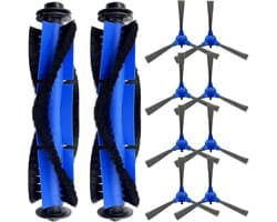 10-delige vervangingsset - 2 rolborstels, 8 zijborstels Geschikt voor Eufy RoboVac 11S, 30C, G30, 30, 15T, 15C, 12, 35C, 11S MAX, G30 Edge robotstofzuigers