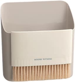 Tafelbezem en Veegschep - Kruimelset Stoffer Blik - Snelle Reiniging - Draagbaar en Compact - 16 cm - Grijs — thumbnail 1