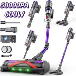Draadloze stofzuiger 600W / 58Kpa | 75 min. accu & touchscreen | 1,6L met 5 accessoires | Voor harde vloeren, tapijten en dierenharen — thumbnail 1