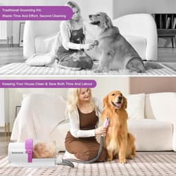 Huisdier Verzorgingsset - Honden Trimmen - Stofvrij Verzorgen - Stille Werking - 2.5L Stofbeker - Zwart — thumbnail 2