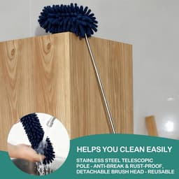 Stofmagnet Set - Plumeau Stoffer - Huis Reinigen - Telescopische Steel - 6 Delig 77 cm - Groen Blauw — thumbnail 2