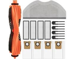 Ryoudavell - 16-delige Accessoires Set voor Xiaomi H40 Robotstofzuiger - Onderhoudskit met 1 Hoofdborstel, 4 HEPA Filters, 4 Stofzuigerzakken, 3 Dweilpads & 4 Zijborstels - Vervangingsonderdelen - Reserveonderdelen - Reinigingsset
