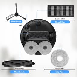 Cosensi- Accessoireset voor Dreame L10s Pro Ultra - 1 Hoofdborstel - 4 HEPA Filters - 4 Mopdoeken - 4 Stofzakken - 4 Zijborstels - Duurzame Rubber Borstel - Stofzuigeraccessoires — thumbnail 3
