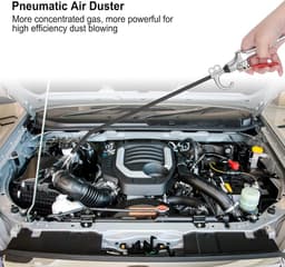Pneumatische Luchtstofzuiger - Stofblazer Tool - Efficiënt Reinigen - Hoge Sterkte Pijp - 50 cm Bereik - Zilver — thumbnail 4