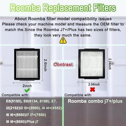 8 stuks Reserveonderdelen - 1 paar rubberen borstel , 2 filters HEPA , 2 zijborstel en 2 vod - Voor iRobot Roomba 860 865 870 880 896 960 966 971 976 980 981 - Voor voor Roomba 800 900-serie — thumbnail 4