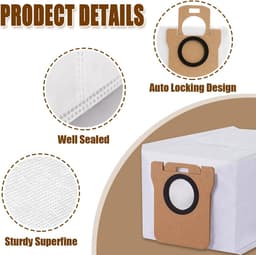 14-delige set - Stofzak - Stofzuigerzak voor robotstofzuiger - Zelfafvoerende bodemzak - Accessoires en onderdelen - Compatibel met Drametech D10 Plus, Z10 Pro en L10 Plus - Wit — thumbnail 4
