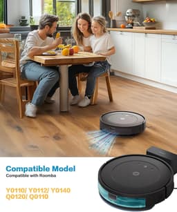 20 Stuks Accessoireset voor iRobot Roomba Combo 2 Essential Y0140/Y0112/Y0110, voor Roomba 105 Combo Vervanging - 2 handborstels, 6 filters, 6 zijborstels, 6 dweilpads — thumbnail 2