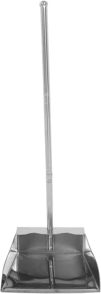 Roestvrijstalen Stofblik - Lange Steel - Stof Vangen - Ergonomisch Antislip Handvat - 75 cm - Metaal — afbeelding 1