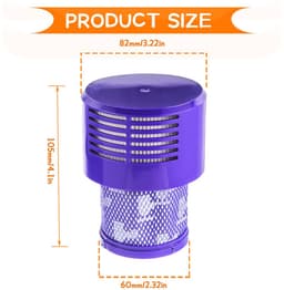 2-pack V10-vervangingsfilters voor Dyson V10 Cyclone-serie - V10 Absolute - V10 Animal - V10 Total Clean - SV12 - vervangt onderdeelnummer 969082-01 - 2 filters en 1 reinigingsborstel. — thumbnail 2