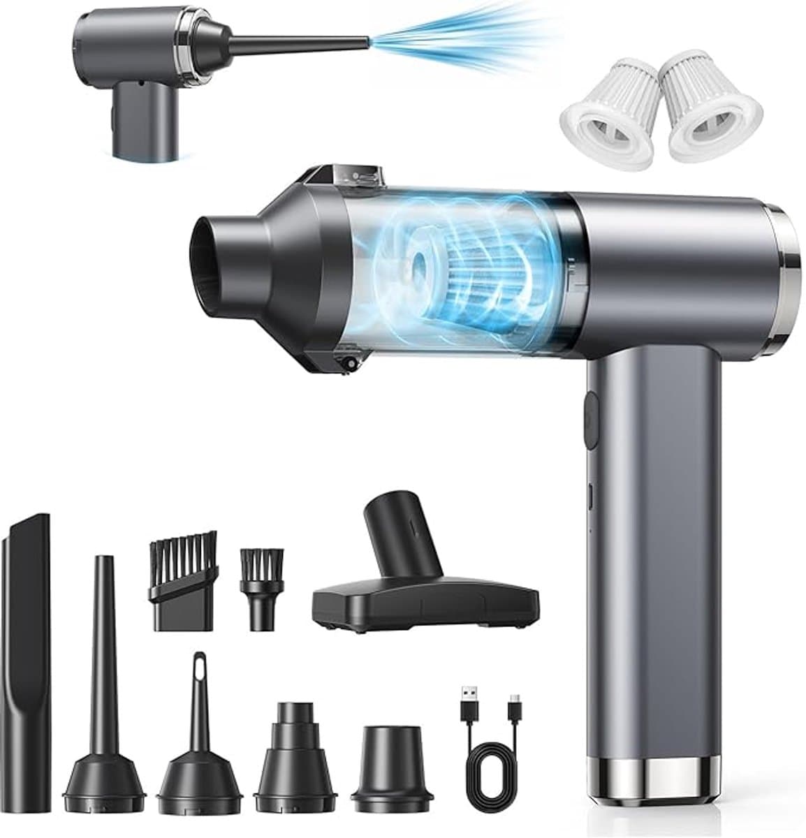 Handstofzuiger Draadloos 25000Pa – 4-in-1 Autostofzuiger – HEPA Filter – 25 Min Batterijduur — afbeelding 1