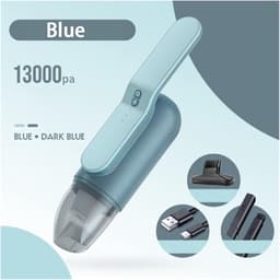 Draadloze Mini Stofzuiger - Handige Reiniger - Auto Huis Kantoor - UV Sterilisatie Functie - 31 cm Lengte - Blauw — thumbnail 5