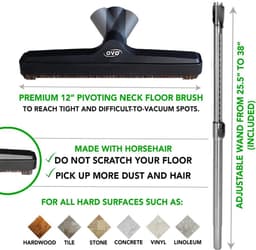 Centrale Stofzuiger Set - Stofzuiger Accessoires - Grondig Reinigen Huis - Luchtaangedreven Tapijtklopper - 35ft Slang - Zwart en Grijs — thumbnail 3
