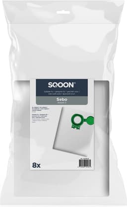 SQOON® Stofzuigerzakken geschikt voor SEBO Airbelt D - Gelijk aan model: 8120ER - High Filtration voor optimale stofopname 8 stuks — thumbnail 2
