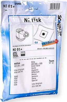 Scanpart stofzuigerzakken 4 stuks - Geschikt voor Nilfisk Elite Extreme GM300 GM400 GM500 King Power - Inclusief 1 filter - Alternatief — thumbnail 4