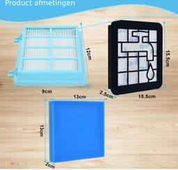 JC's ® - 3 STUKS Filter set geschikt voor Philips PowerPro Compact and Power Pro Active en City filterset Stofzuiger FC8010/02 FC8010/01 HEPA allergie — thumbnail 5