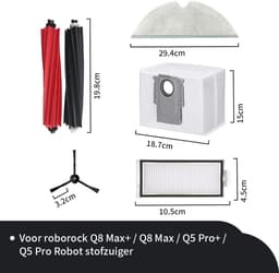Replacements vervangingsset geschikt voor de Roborock Q8 Max / Q8 Max + / Q5 Pro + / Q5 Pro - 10-delig — thumbnail 4