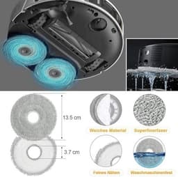 PolkaHome Accessoireset geschikt voor Dreame L20 Ultra / L20 Ultra Complete robotstofzuiger, 6 stofzakken, 2 hoofdborstels, 4 dweildoeken, 4 filters, 6 zijborstels, robotstofzuiger, reserveonderdelen, accessoires — thumbnail 4