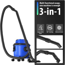 Nat en Droogzuiger - Water Stofzuiger - Waterzuiger - Waterstofzuiger - 30 KPa - 1800 Watt - Water reservoir 15 liter - Blauw - 4 Zwenkwielen — thumbnail 2