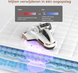 Luxe Huisstofmijt Stofzuiger – Matras Reiniger – Mijten Verwijderaar – Draagbaar Design – Extra Krachtig – 7000W Motor – Wit — thumbnail 2