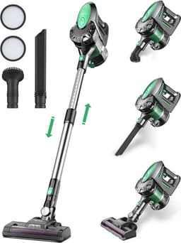 6 in 1 Steelstofzuiger – Draadloos – Stofzuiger zonder Zak op Accu – Kruimeldief Snoerloos – Best Verkocht – 25000PA – HEPA Filter – Groen — thumbnail 1