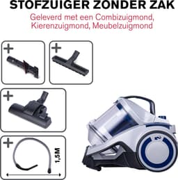 Dirt Devil Stofzuiger zonder Zak DD2504 - Vacuum Cleaner 700W HEPA 12 Filter - Cycloonstofzuiger met Combiborstel, Parketborstel en Kierenzuigmond - Stofopvangbak 2,7 L - Wit — thumbnail 3