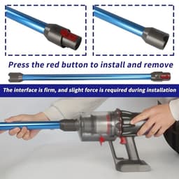 Blauwe Verlengbuis voor Dyson V10 V12 Slim – 74cm – Lichtgewicht Conductieve Aluminium Stang – Compatibel met Draadloze Modellen – Eenvoudig Kliksysteem – Accessoire Stofzuiger — thumbnail 3