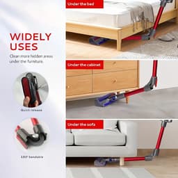 Verstelbare Buigbare Verlengstang voor Dyson V7/V8/V10/V11/V15 – 69cm – Inklapbare Aluminium Stang met Snelkoppeling – 180° Draaihoek – Onder Meubels – Lichtgewicht Accessoire voor Draadloze Stofzuigers — thumbnail 3