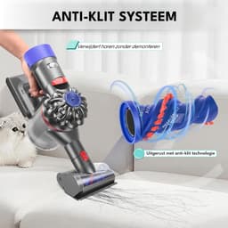 ZENC® Anti Klit Borstel Geschikt Voor Dyson Steelstofzuiger V15, V11, V10, V8 & V7 - Mini Turbo Zuigmond - Matrasborstel - Opzetstuk - Stofzuigermondstuk - Mondstuk - Stofzuigeraccessoires - Grijs — thumbnail 2